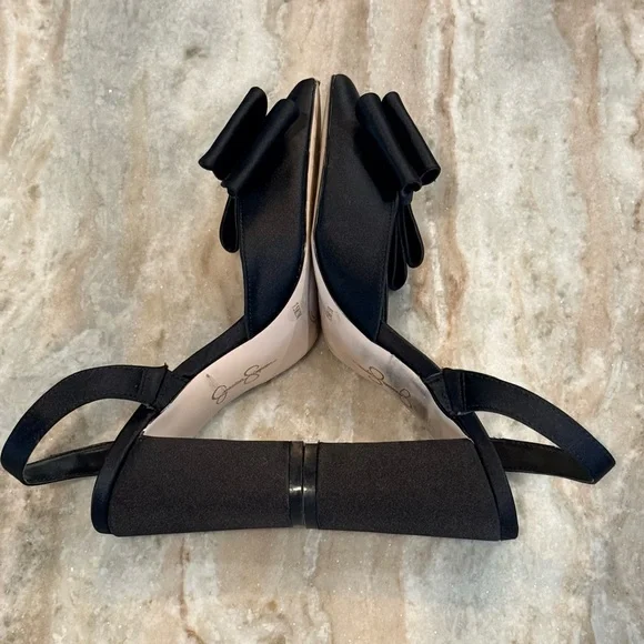 Women’s JESSICA SIMPSON Naomia elegant Black satin bow heels- Size 7.5 - Picture 5 of 7